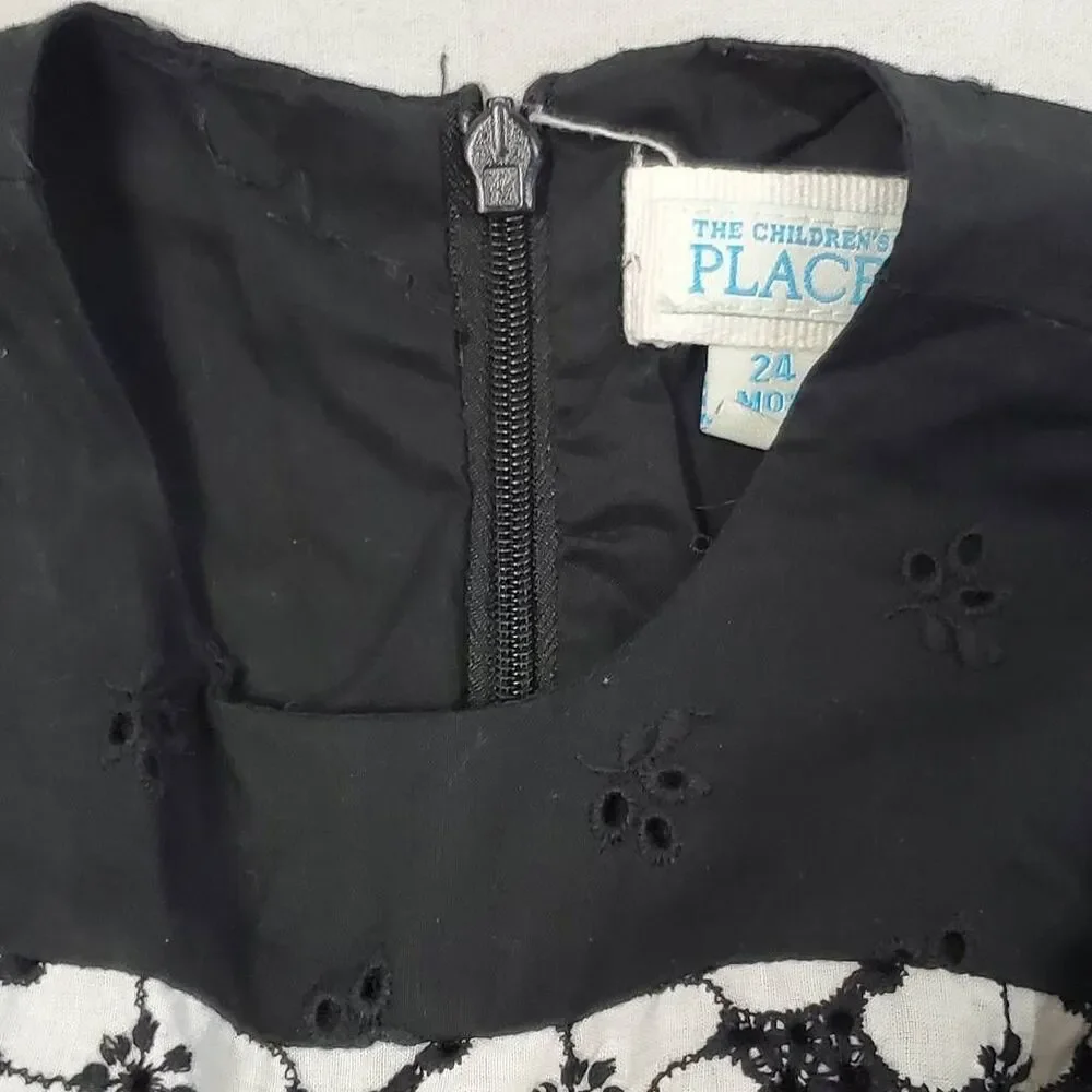 The Children's Place 24 months Girls Black/White Dress